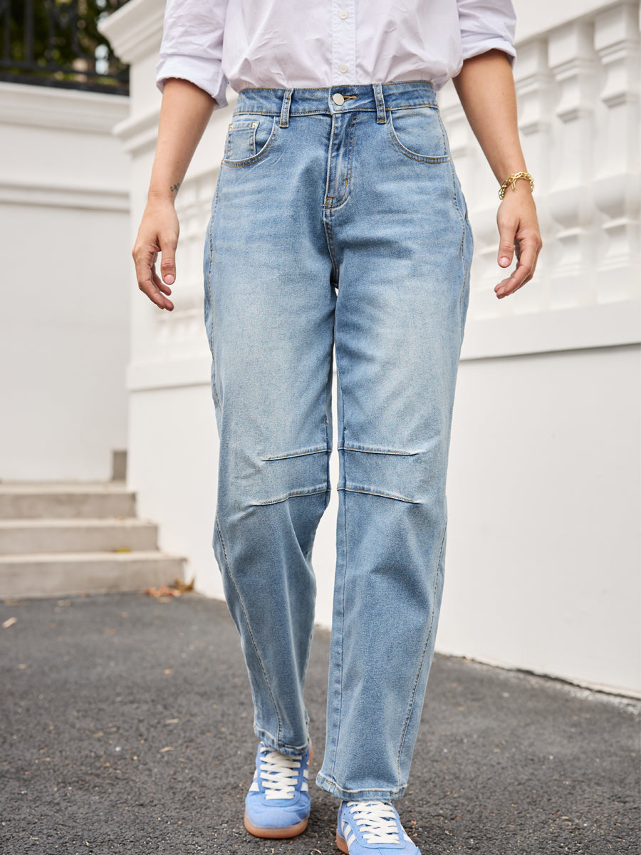 Mid-rise Barrel Jeans