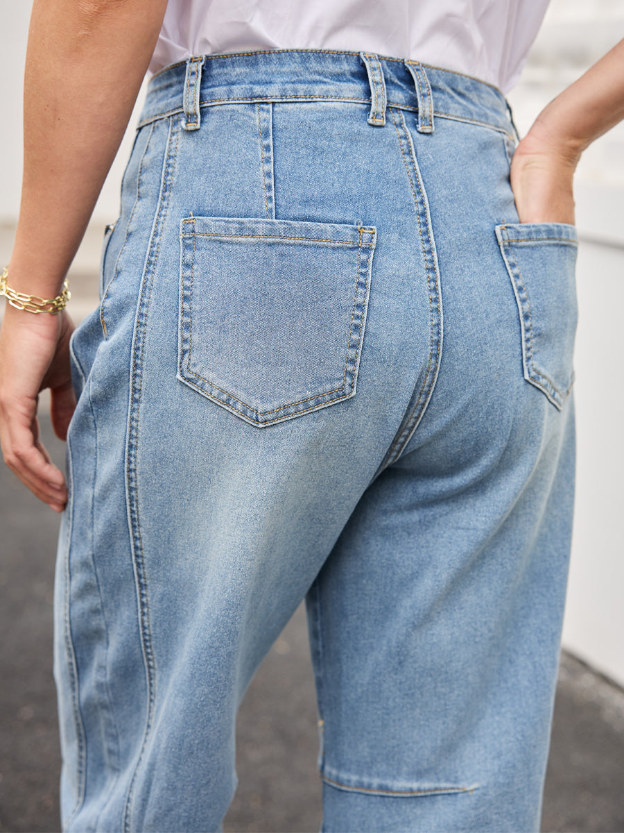 Mid-rise Barrel Jeans
