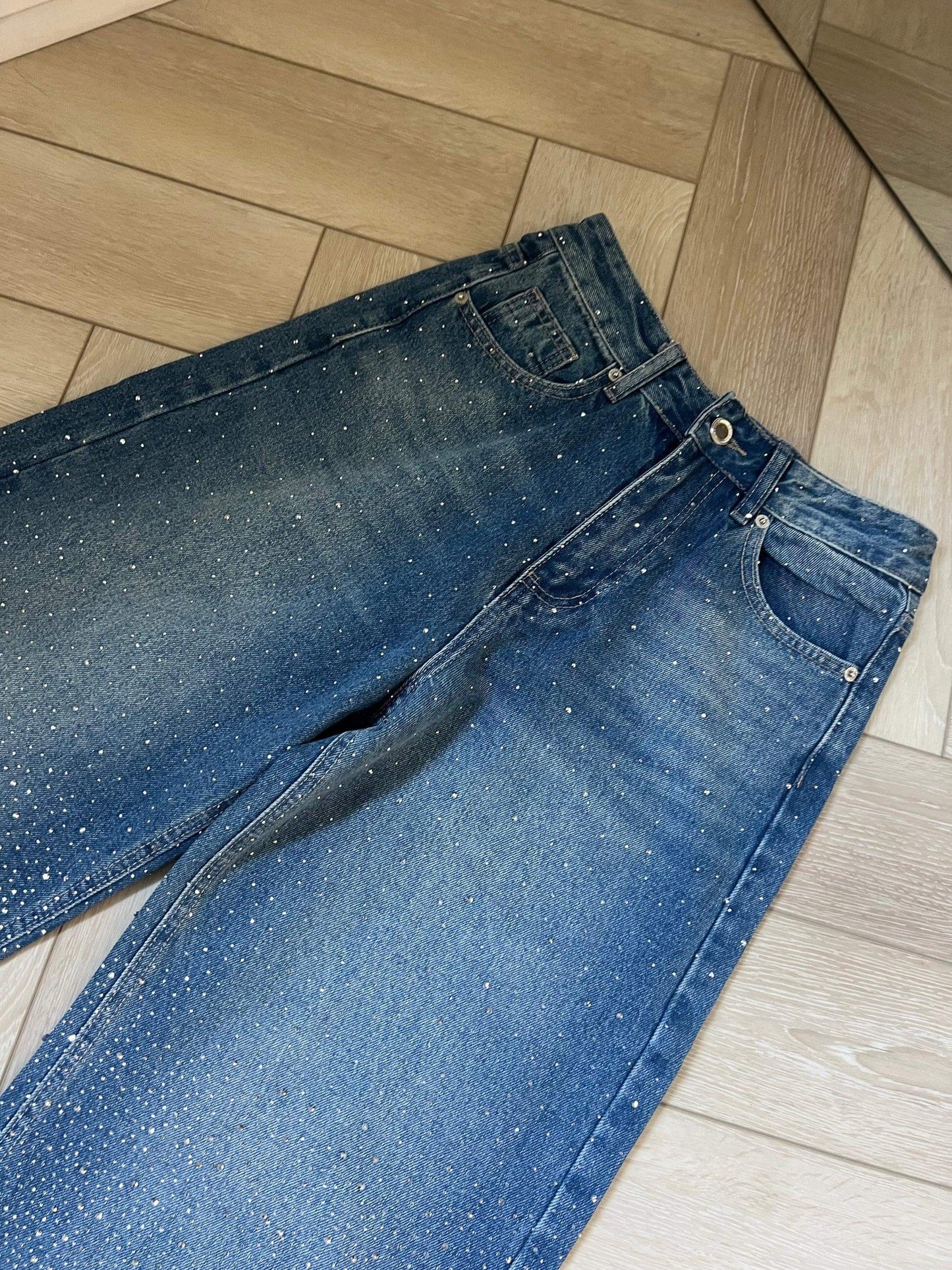 Ombré Diamanté Wide Leg Jeans