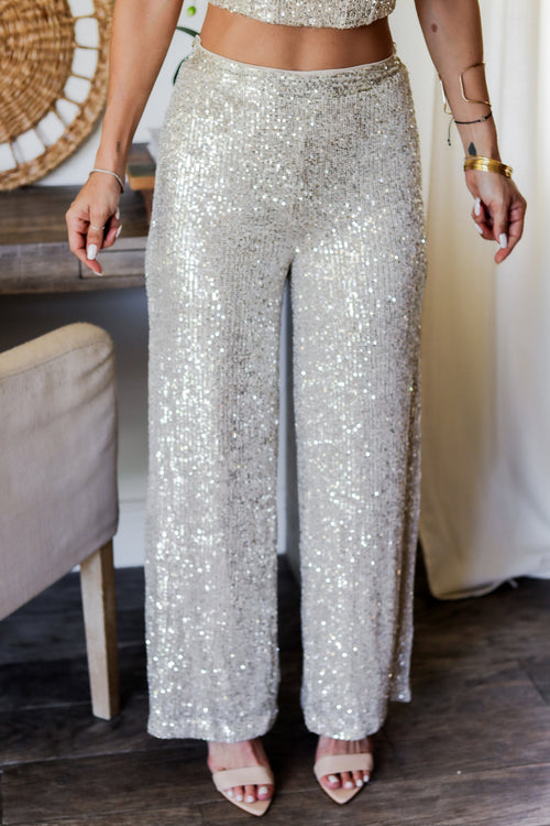 Plus Size Cocktail Party Black Sequin Pocket Pants