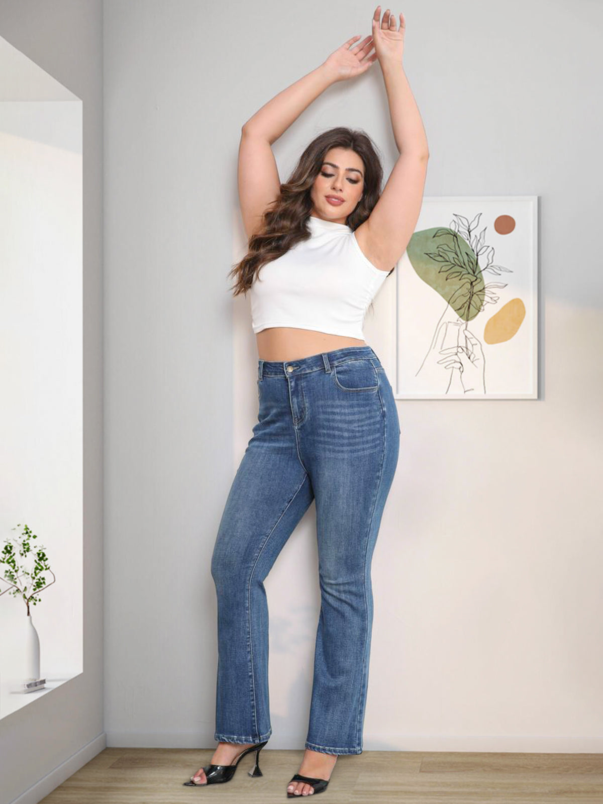 High-Waist Classic Flare Denim