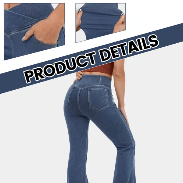 Stretchy Jeans High Waisted Crossover