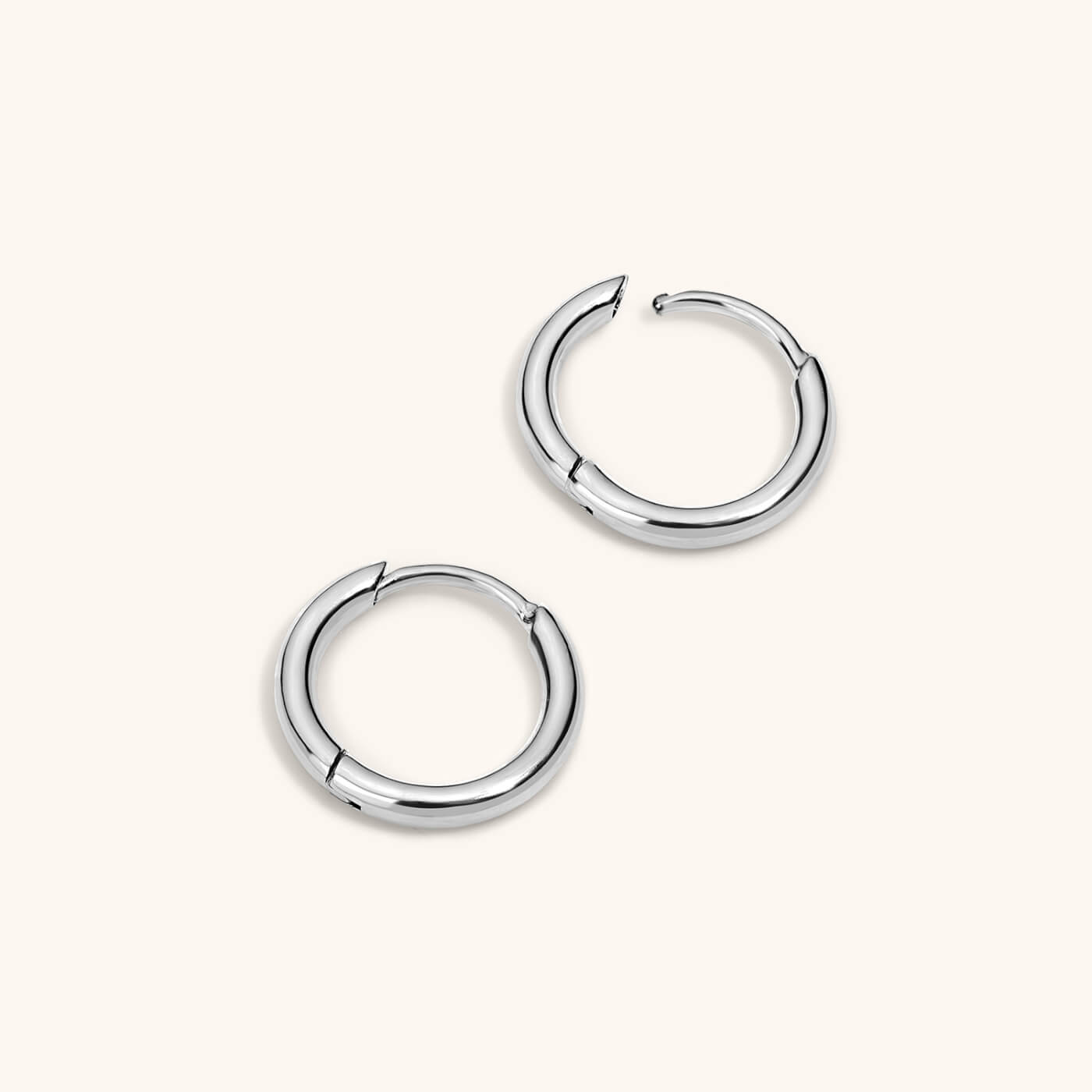Classic Huggie Hoops in Titanium
