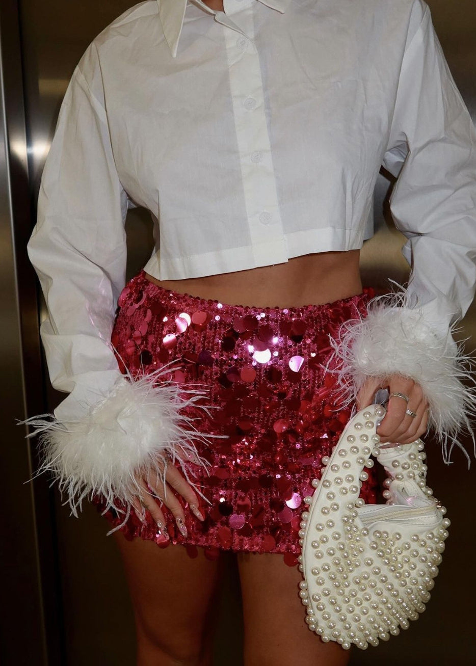 Glamorous Semi-Sheer Body-Hugging Skirt Ensemble