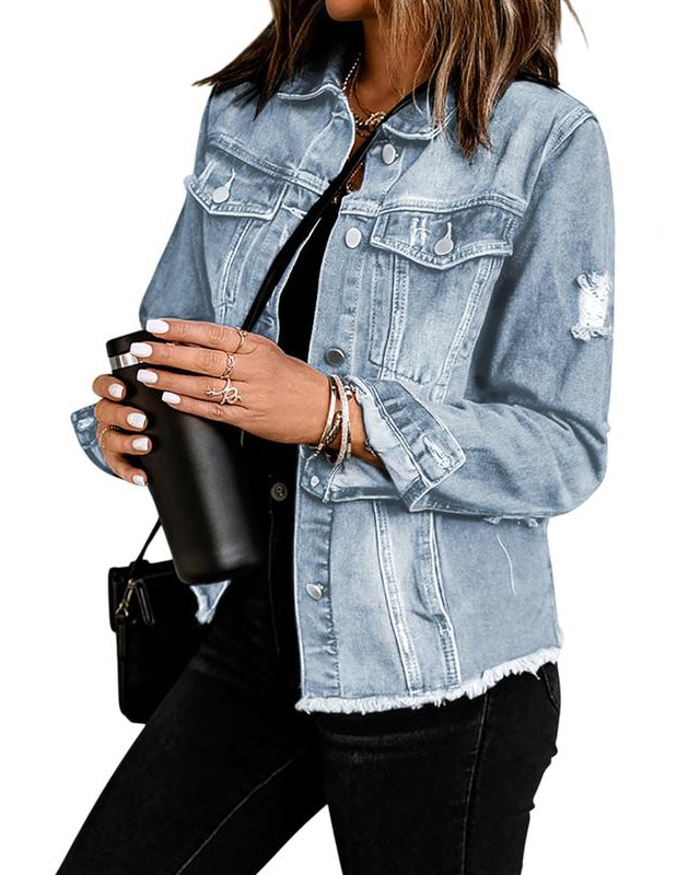 Women's Jean Jackets Casual Boyfriend