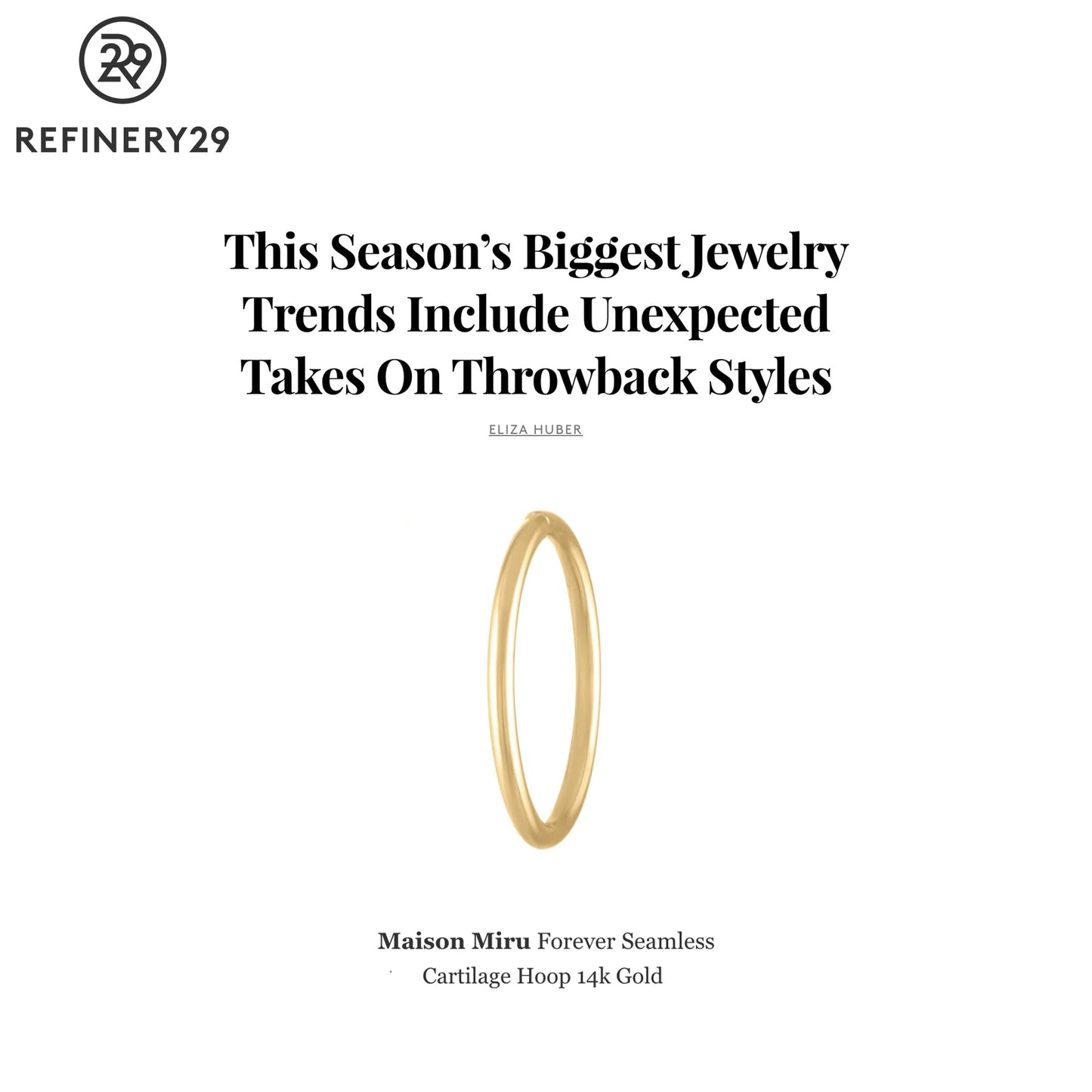 Forever Seamless Hoop in 14k Gold