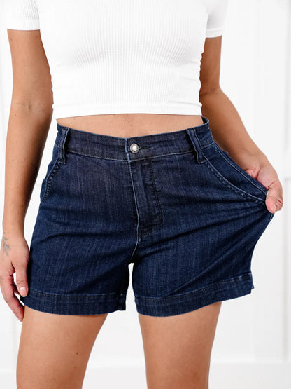 Dark Wash Trouser Shorts