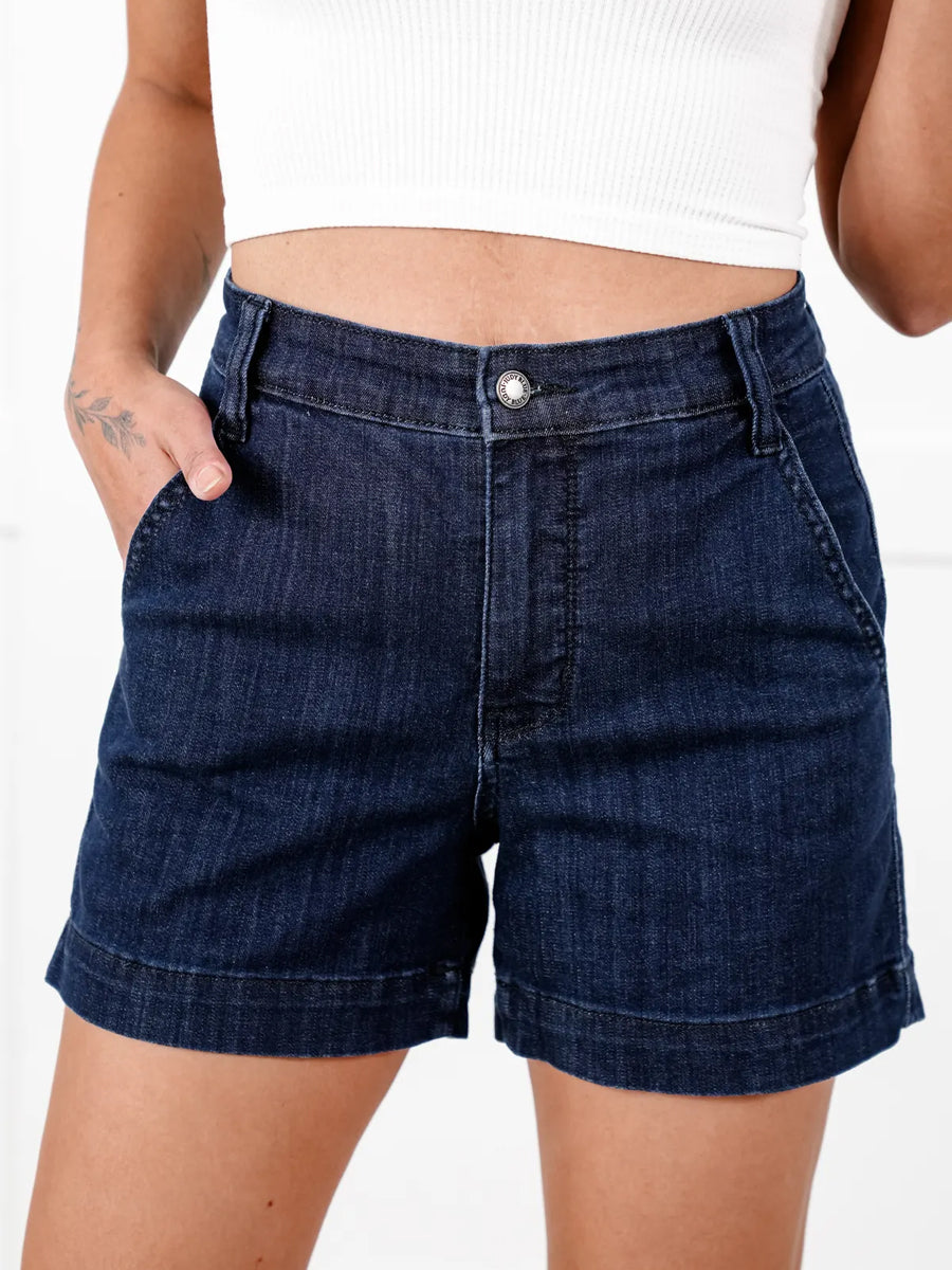 Dark Wash Trouser Shorts