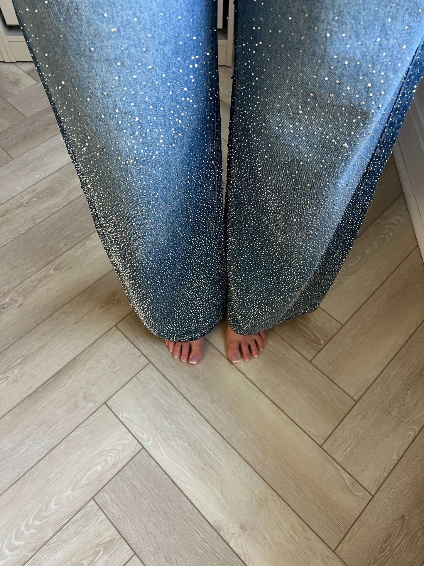 Ombré Diamanté Wide Leg Jeans