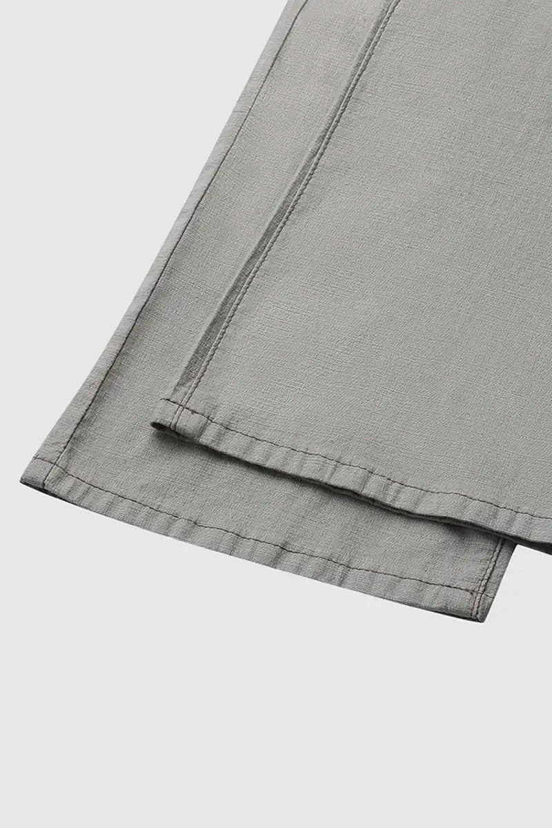 Button Detail Drawstring Low Rise Flare Pants