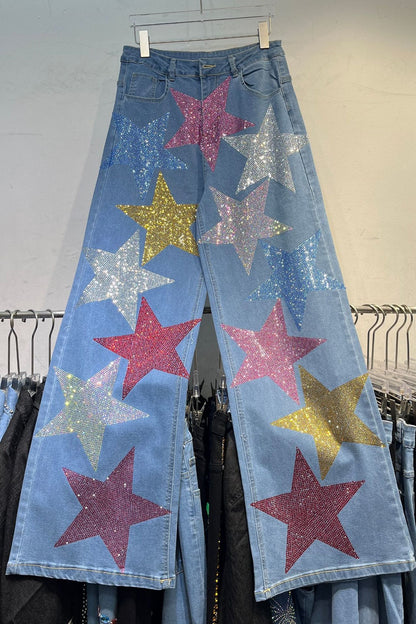 Diamond Colorful Stars Jeans