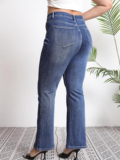 High Elasticity Tummy Control Bootcut Jeans for Women