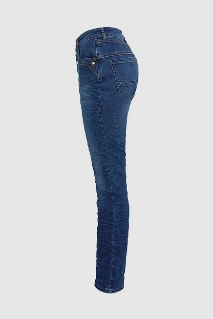 Wash Stretchy Button Fly Mid Rise Skinny Jeans