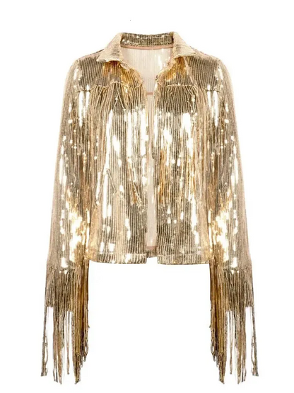 Hip Cowgirl Rodeo Tassel Sequin Jacket