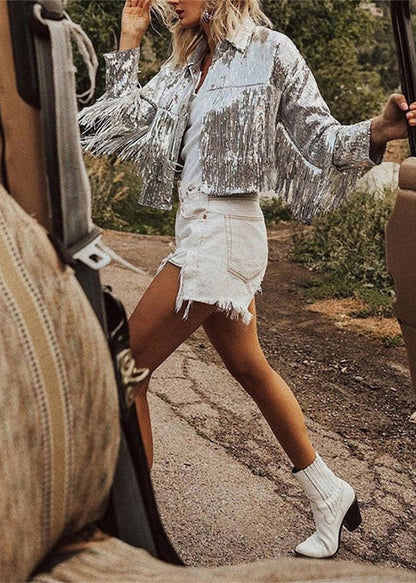 Hip Cowgirl Rodeo Tassel Sequin Jacket