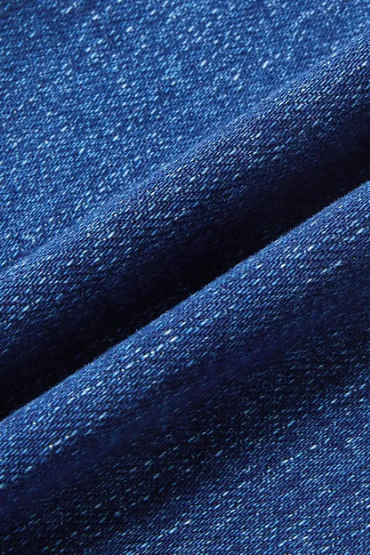 Button Fly Raw Hem Stitch Detail High Waist Bootcut Jeans