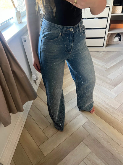 Ombré Diamanté Wide Leg Jeans