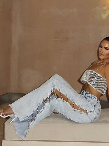 Covered In Diamonds Relaxed Jeans