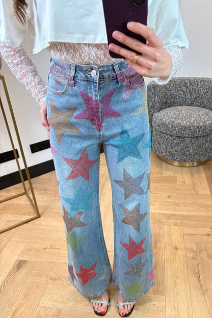 Diamond Colorful Stars Jeans