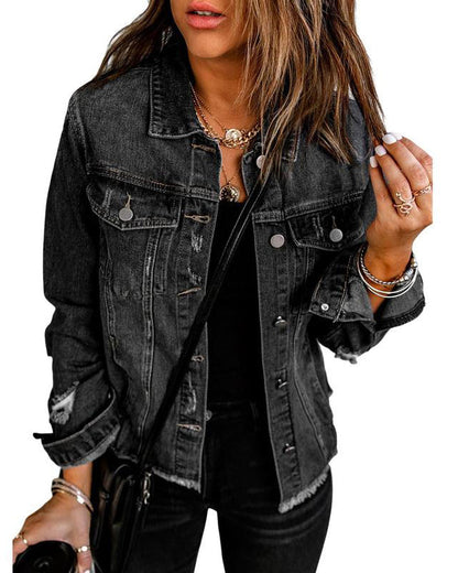 Women's Jean Jackets Casual Boyfriend